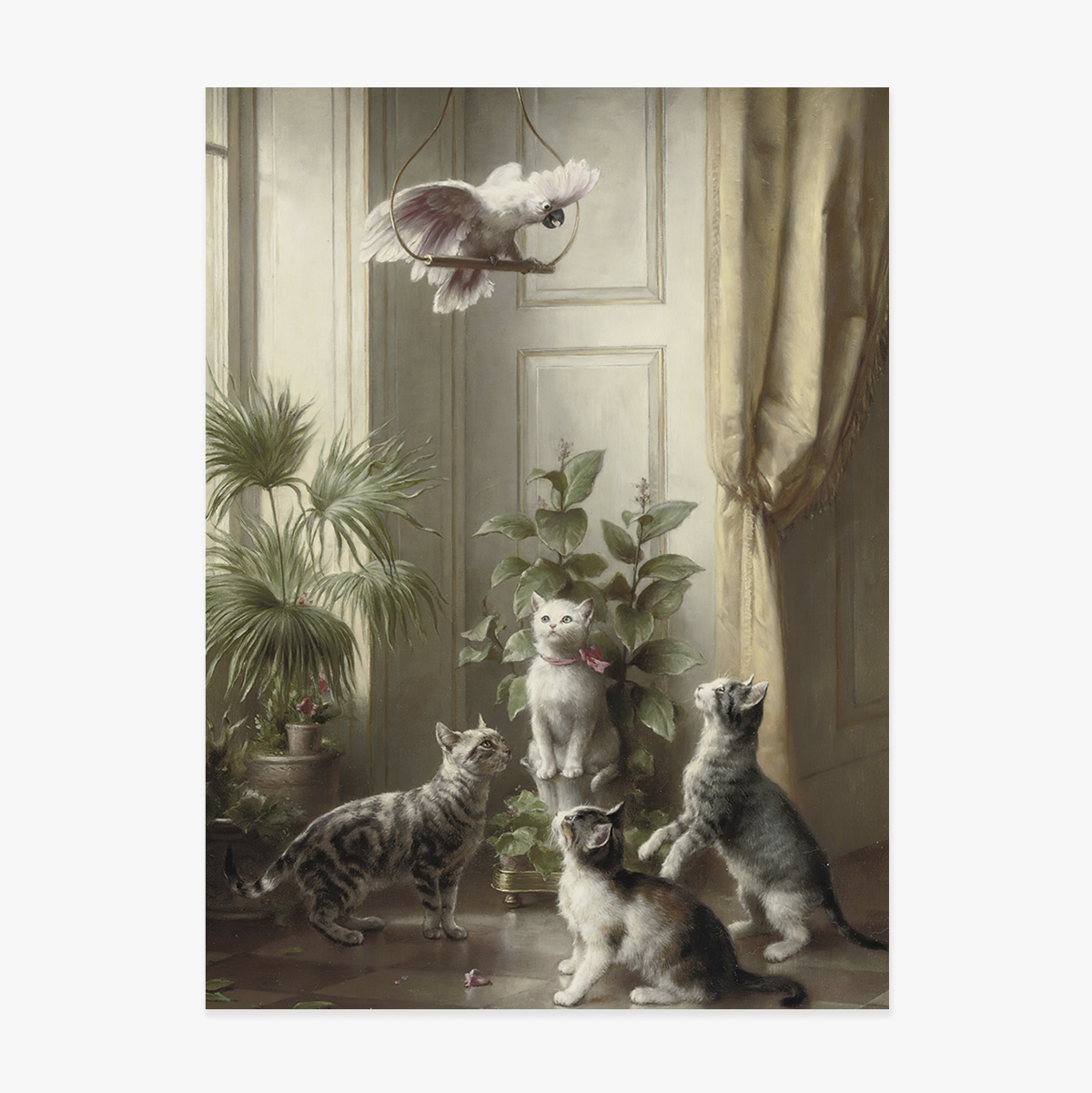 Affiche de Carl Reichert, « Chats et cacatoès », 1898