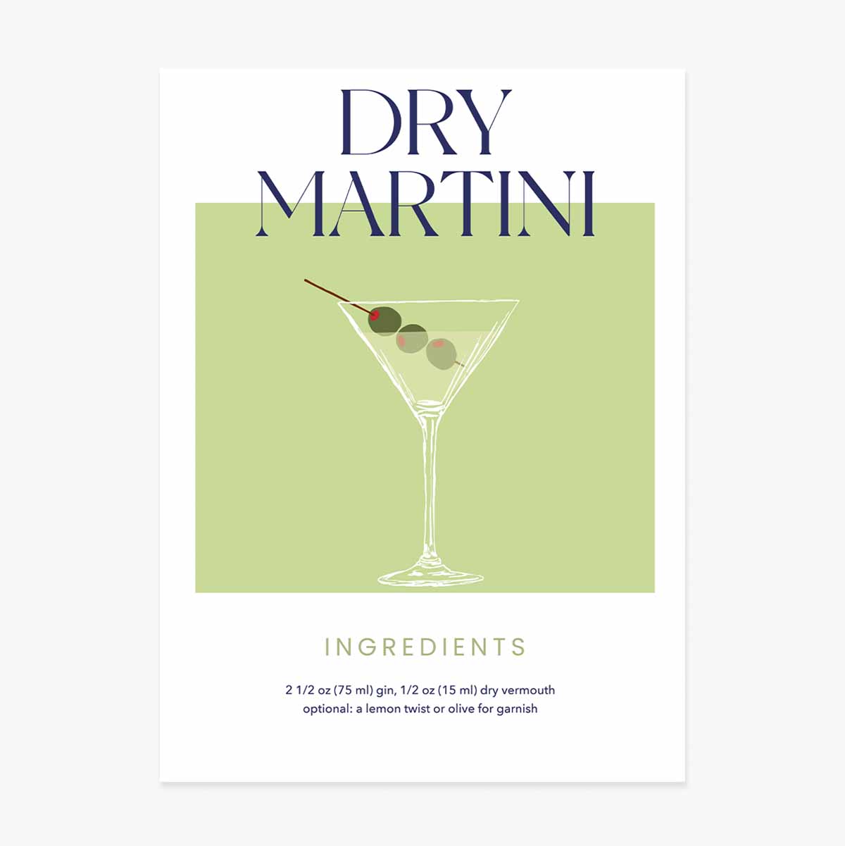 Affiche « Dry Martini »
