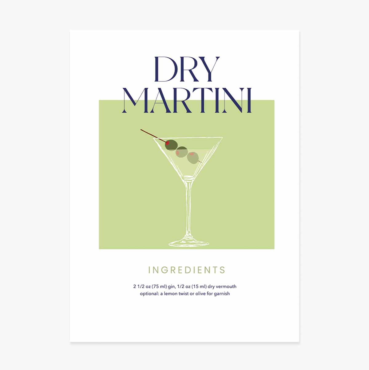 Affiche « Dry Martini »