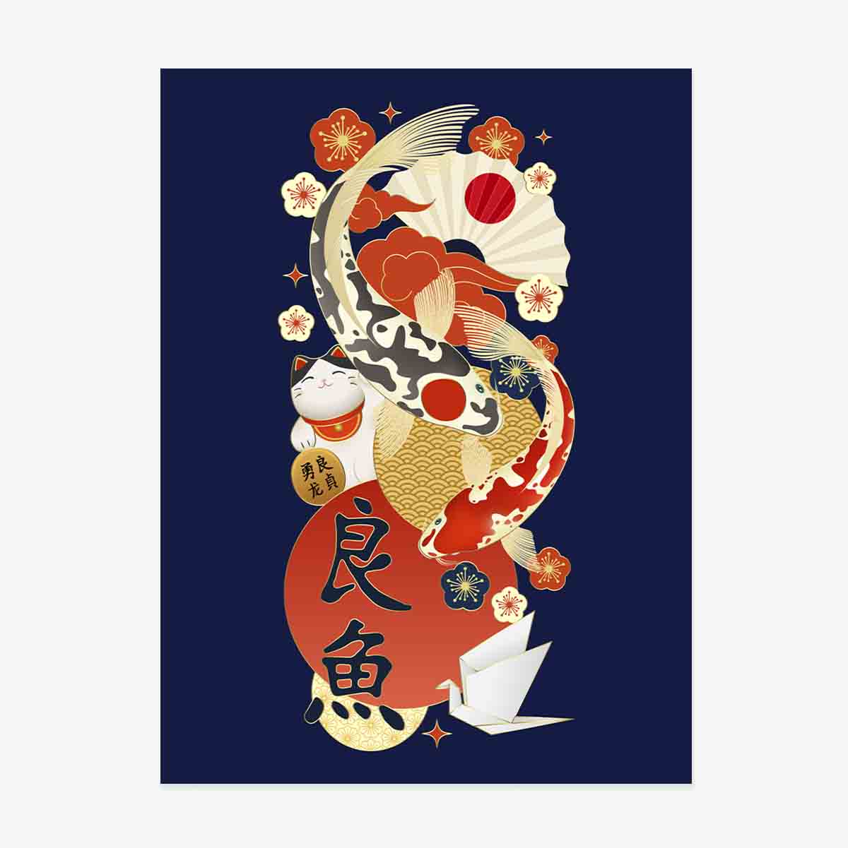 Poster met Japanse motieven