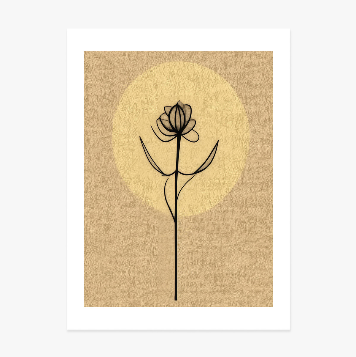 Affiche « Fleur minimaliste » au trait