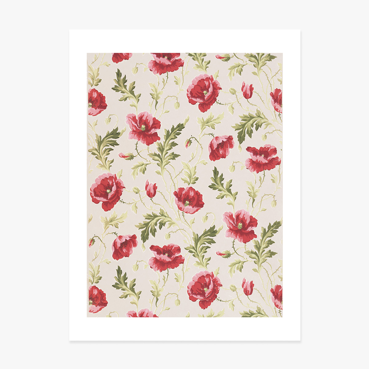 Poster met roze bloemen