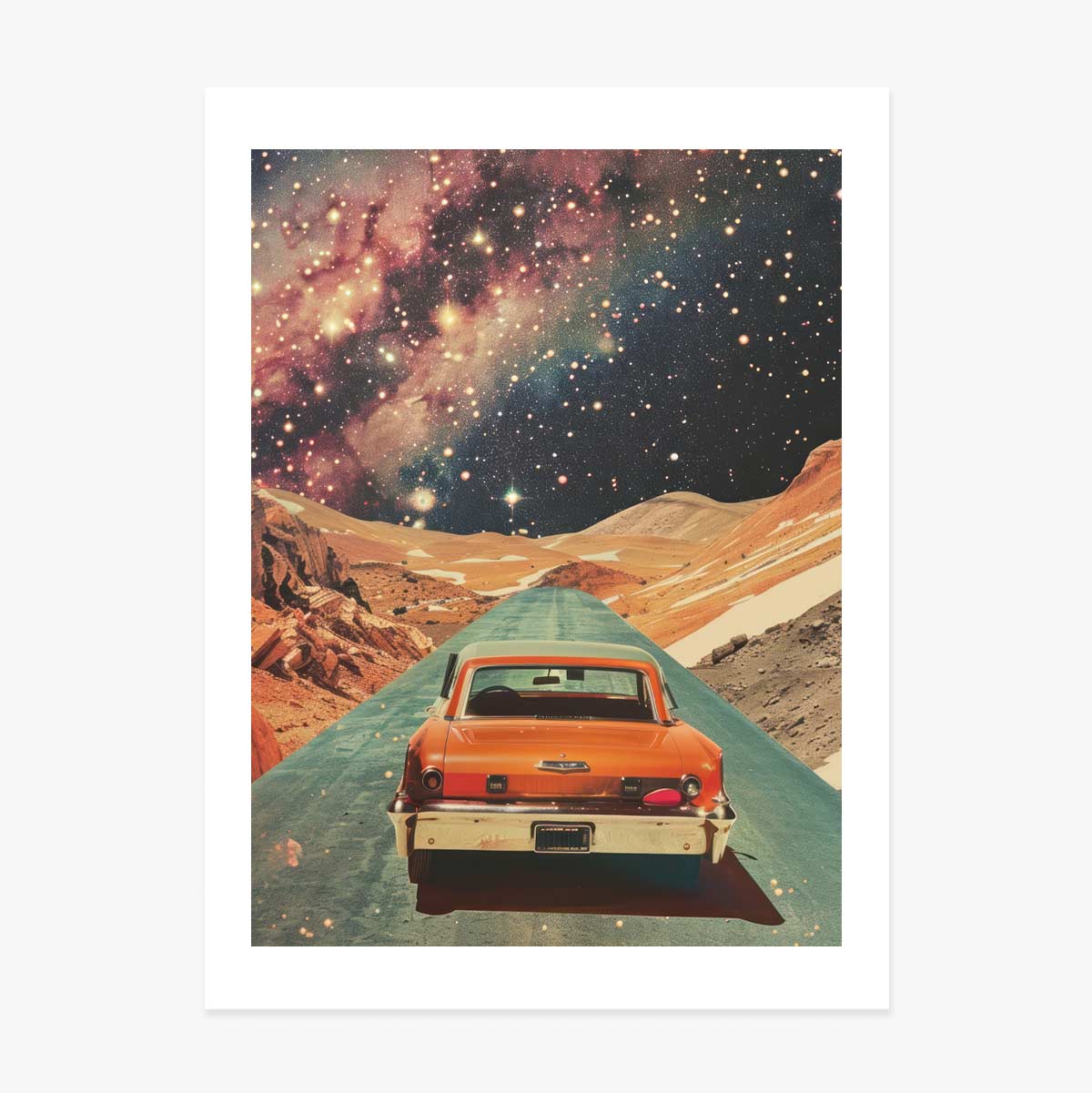 Poster: Auto tussen de sterren