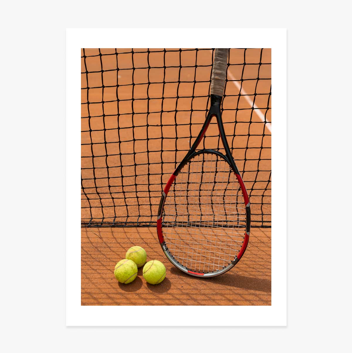 Affiche « La raquette et les balles de tennis »