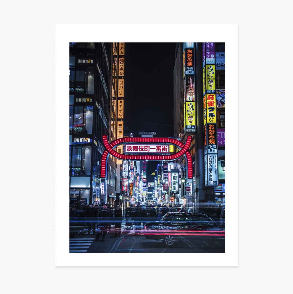 Poster: Verlichte straat in Tokio, Japan